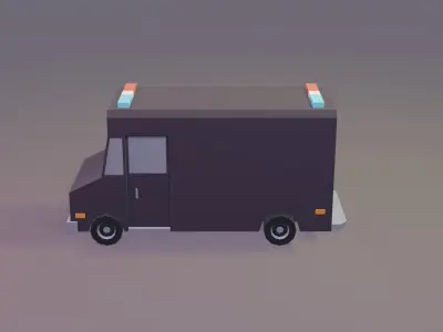 Police Van Low-poly 3D model
