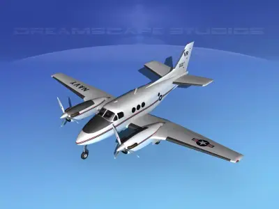 Beechcraft C-6 Transport V07 US Navy 3D model