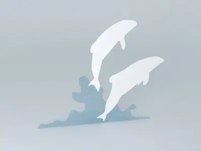 Commersons Dolphins 3D model