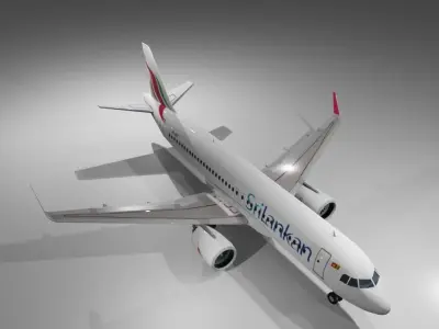 Sri Lankan Airlines airbus a320neo 3D model Low-poly 3D model