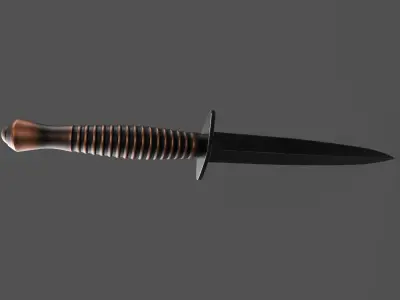 Fairbairn Sykes fighting knife Free low-poly 3D model