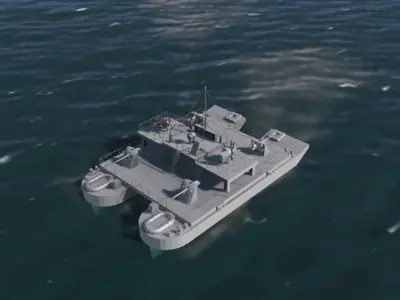 WW2 GERMAN FLAK BARGE 3D model