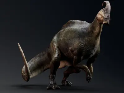 Dinosaur Parasaurolophus  - Unreal Engine - Unity Low-poly 3D model