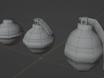 Bombs Low Poly without Texture Low-poly 3D model