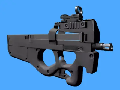 P90 MAG Controller For VR Low-poly 3D model