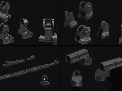 Weapon Sights Pack Low-poly 3D model