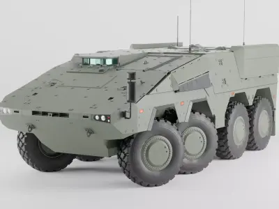 Boxer GTK A2 APC Green and Camo Military vehicle 3D model