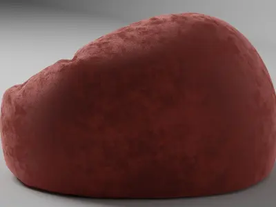Red Velvet Bean Bag Free 3D model