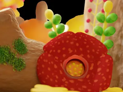 Happy Spring Bekantan Proboscis Monkey Lowpoly Isometric 3D model