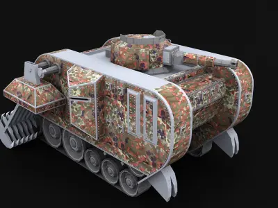 Super Tank War Machine Low-poly 3D model