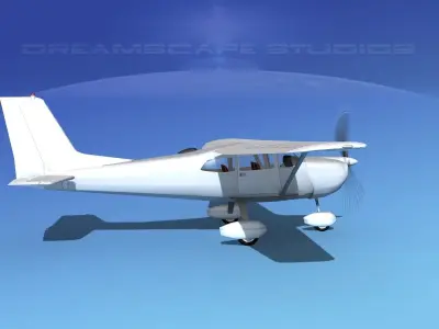 Cessna 175 Skylark Bare Metal 3D model