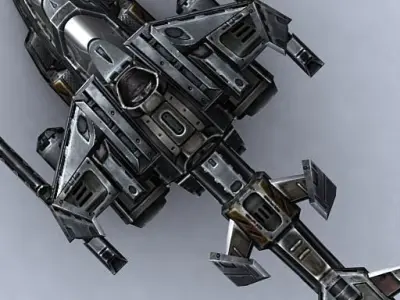3DRT - Sci-Fi Gunship 6  Low-poly 3D model