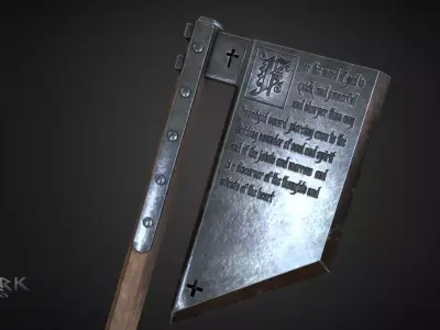 Holy Executioner Axe Low-poly 3D model