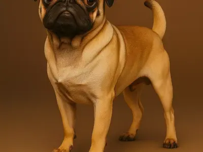 3D model PUG REALISTIC DOG 3D model
