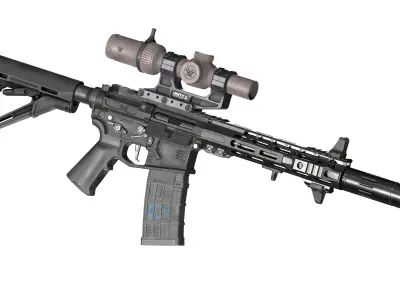 CUSTOM AR-15 RIFLE Low-poly 3D model