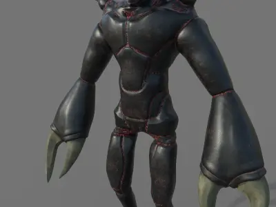 Insectoid alien character - Rigged and animated Low-poly 3D model