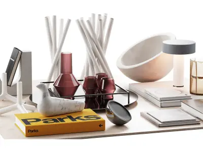 Living Decor Set Accessories For The Coffee Table vitra bird 01 3D model