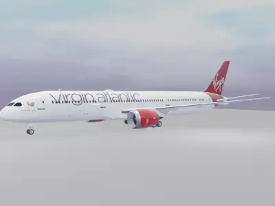 Virgin Atlantic Boeing 787-9 dreamliner  Low-poly 3D model