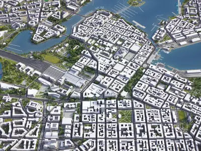 Helsinki Low-poly 3D model