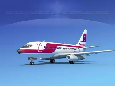 Boeing 737-100 Thai Airways 3D model