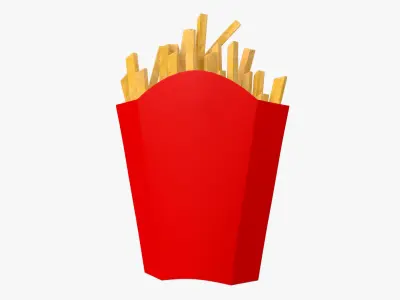 French Fries with Pack 3D model