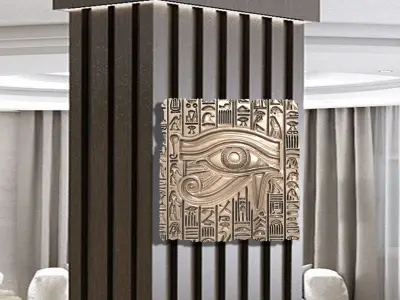 COPY OF OLD EGYPT HIEROGLYPHS EYE HORUS CARVED BOARD 3D print model