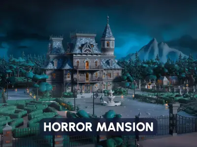 Horror Mansion Low-poly 3D model