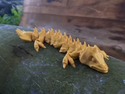 Flexi lizard reptile beach fantas print in place Free 3D print model