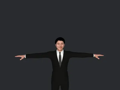 jet li Hyper Realistic Full Body Fully Rigged 3D Character 3D model