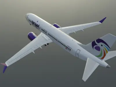 Arajet Boeing 737 Max 8 low poly 3D Model Low-poly 3D model