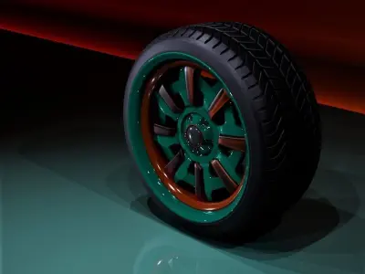 C8PFL wheel Low-poly 3D model