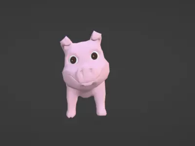 Cute Pig Low-poly 3D model