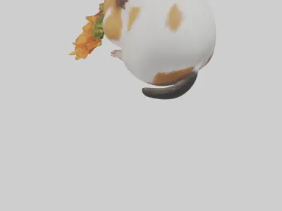 Guinea Pig nibbling model Low-poly 3D model