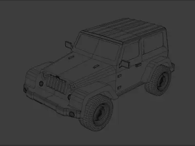 Jeep Wrangler Rubicon 2010 Low-poly 3D model