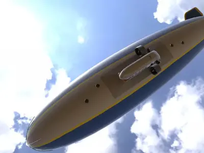 Goodyear Blimp - Airship - Dirigible Low-poly 3D model
