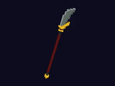 Voxel Polearm 5 - 3D Lowpoly Weapons Low-poly 3D model