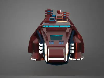 Cargo Space ship Carrier Free low-poly 3D model