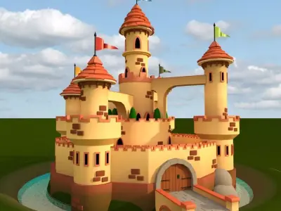 Cartoon Medieval Castle 3D model