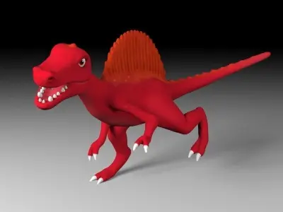 Cartoon spinosaurus Low-poly 3D model