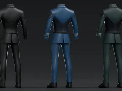 Military character clothes Low-poly 3D model