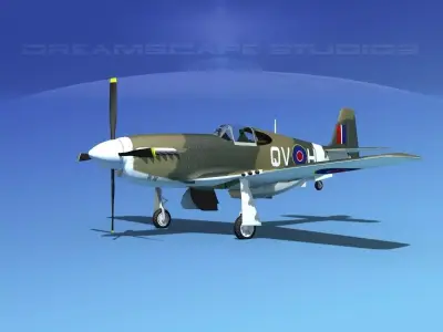 North American Mustang X RAF V01 3D model