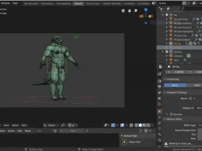Rigged muscle dolphin man character 2019 3D model