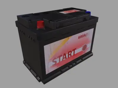 Accumulator car battery Low-poly 3D model