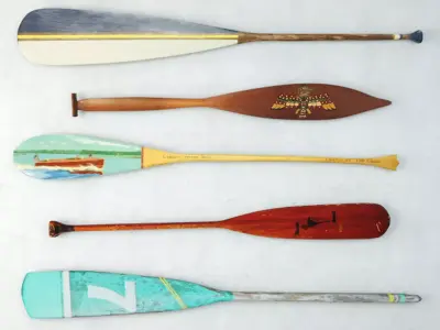 Vintage Oars and Paddles 3D model