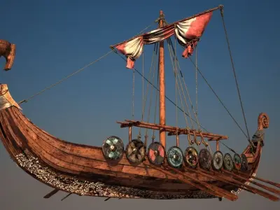 Viking Ship Light Version 3D model