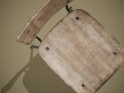 School Old Chair Free low-poly 3D model