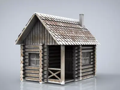 WINTER CABIN  Low-poly 3D model