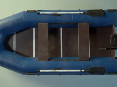 Inflatable Boat PBR Low-poly 3D model