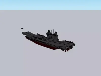 TCG Trakya Aircraft Carrier V2 3D Model STL  SketchUp Files 3D model