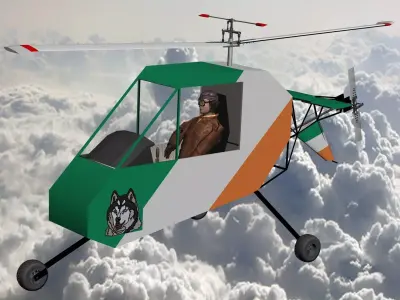 Husky ultralight helicopter 3D model